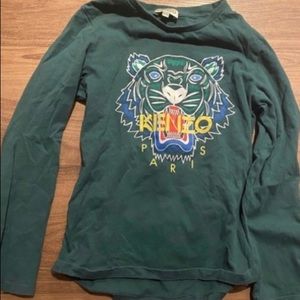 Kenzo kids long sleeve t-shirt, green, Sz 8